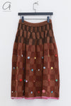YANYAN KNITS 24 Autumn and Winter Lambswool Knitted Plaid Skirt YYK-YYW24-1321-HONG Red
